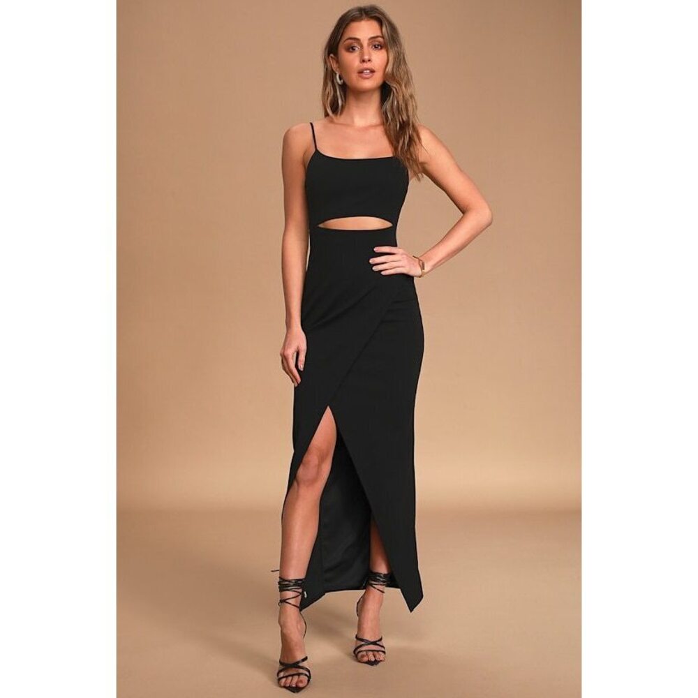 Lulus Something About You Black Cutout Bodycon Maxi Dress - Size XL